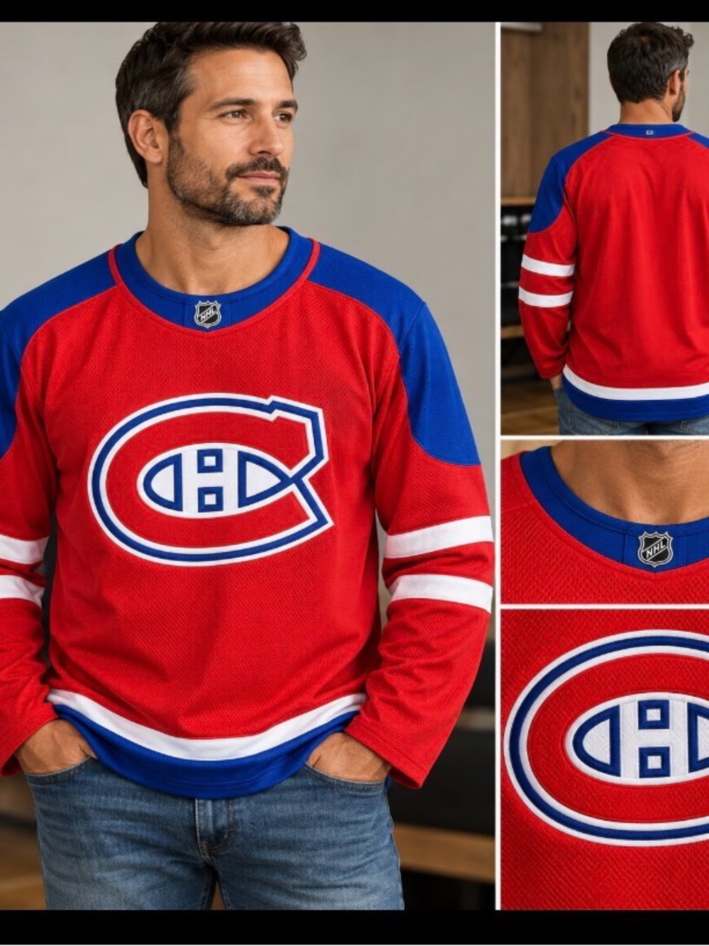 Montreal Canadiens Men's Red & Blue Hockey Jersey small m’en